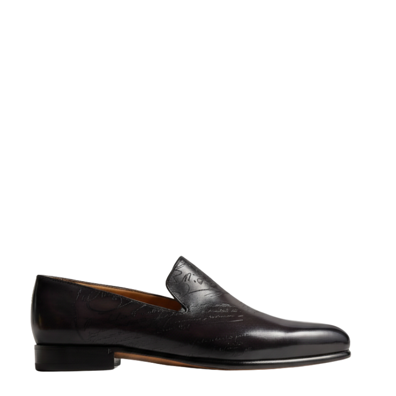 Luxury Noir Scribe Leather Loafers