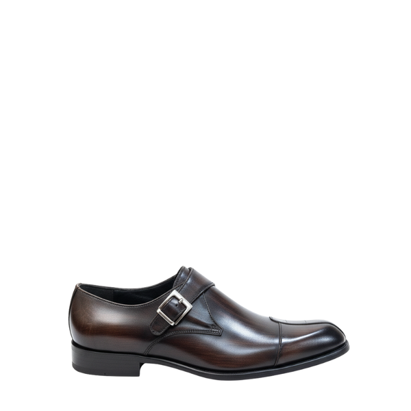 Luxury Patina Monk Strap Shoes - Brown
