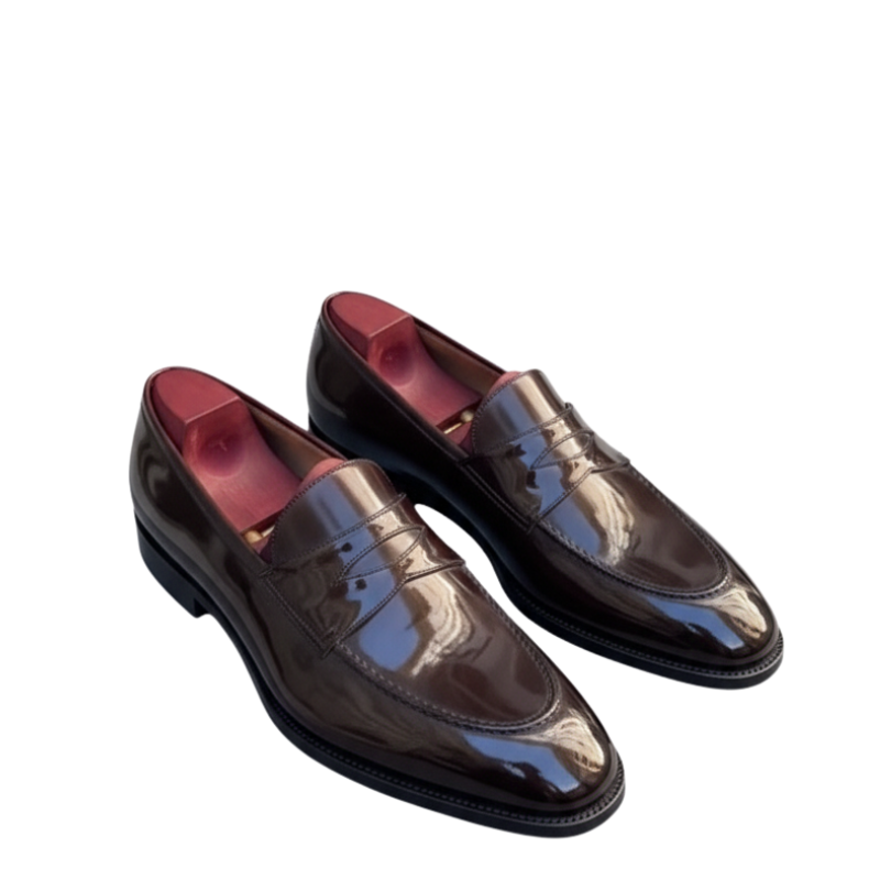Luxury Espresso Gloss Penny Loafers