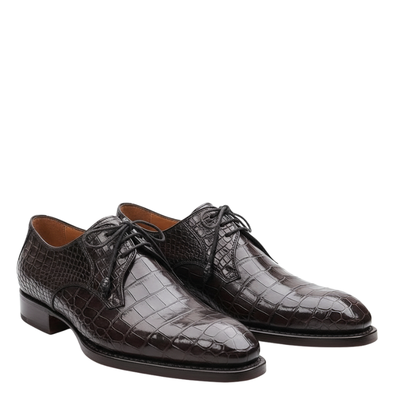 Mens Regal Obsidian Croc Oxfords
