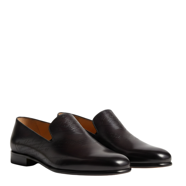 Luxury Noir Scribe Leather Loafers