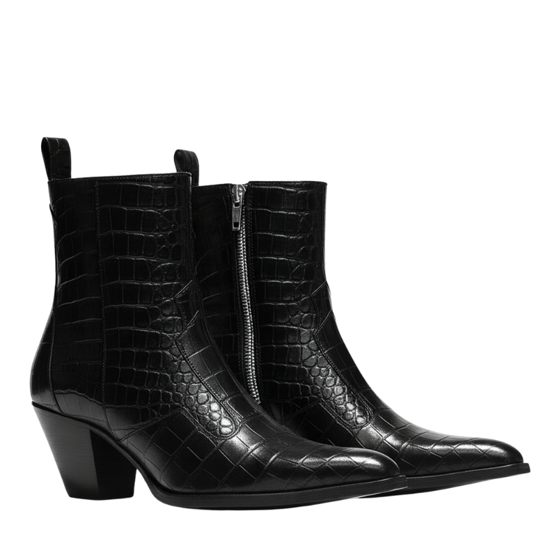Viper Textured Ankle Boots