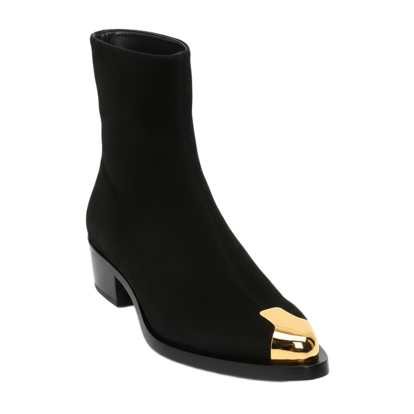 Punk Suede Golden Toe Boots