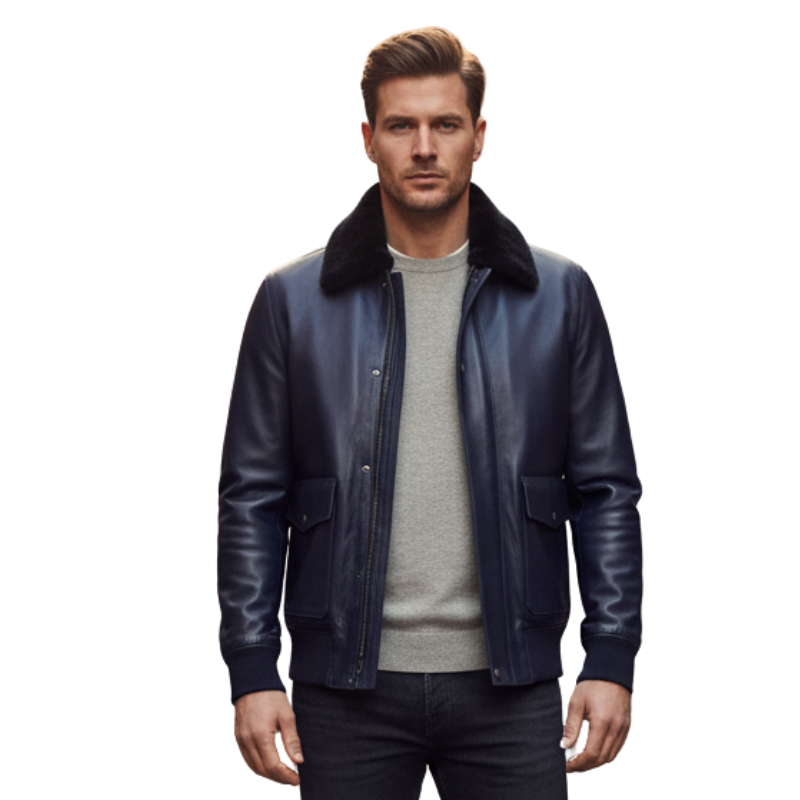 Regent Luxe Fur-Collar Leather Jacket