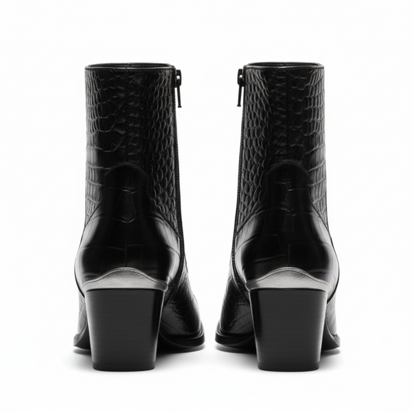 Metal Toe Croc Rider Boots Ankle