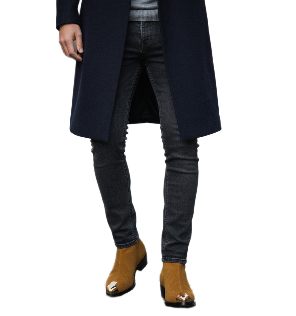 Punk Seude Golden Toe Boots