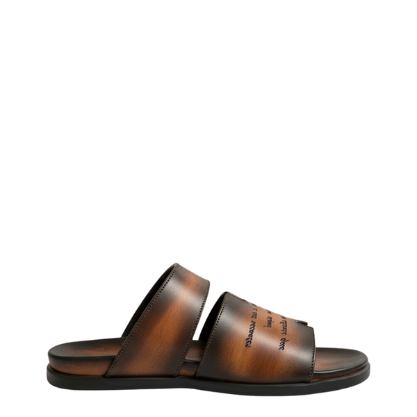 Italian H cut Design Luxe Slippers - Brown