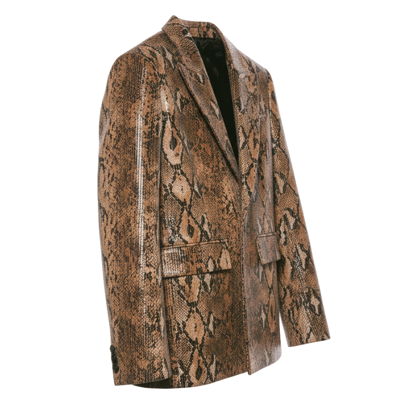 Serpent Skin Print Luxe Python Blazer