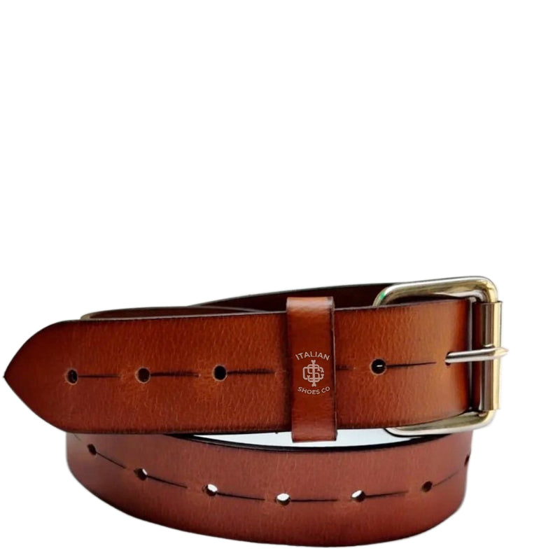 Polo singolo Leather Belt Brown