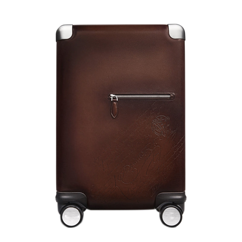 Scritto Leather Rolling Suitcase