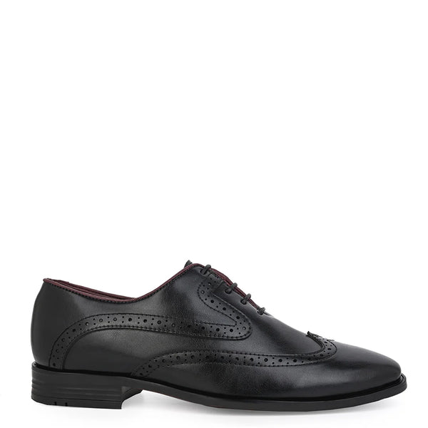 Men Solid Leather Formal Oxford Shoes