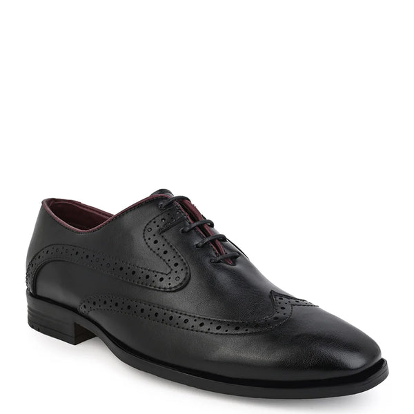 Men Solid Leather Formal Oxford Shoes