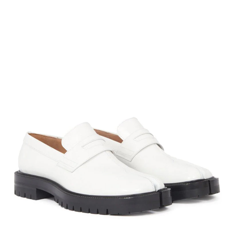 White Tabi Loafers