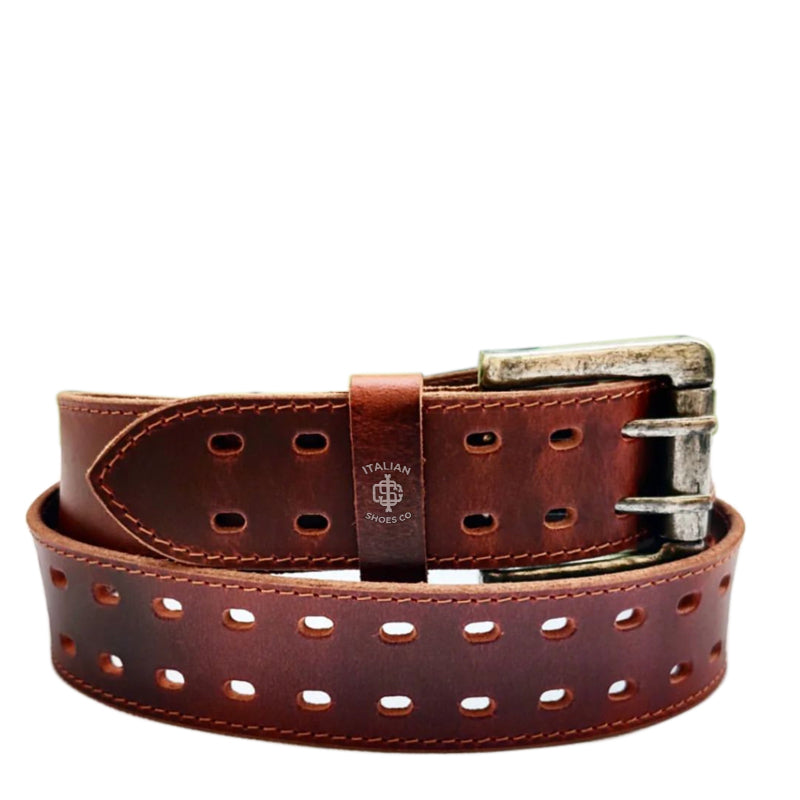 Polo singolo Leather Belt Brown