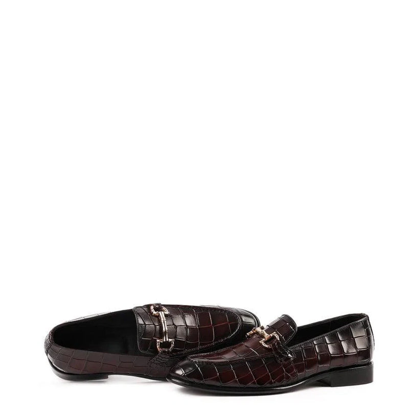 Burgandy Croc Emboss Gold Buckle