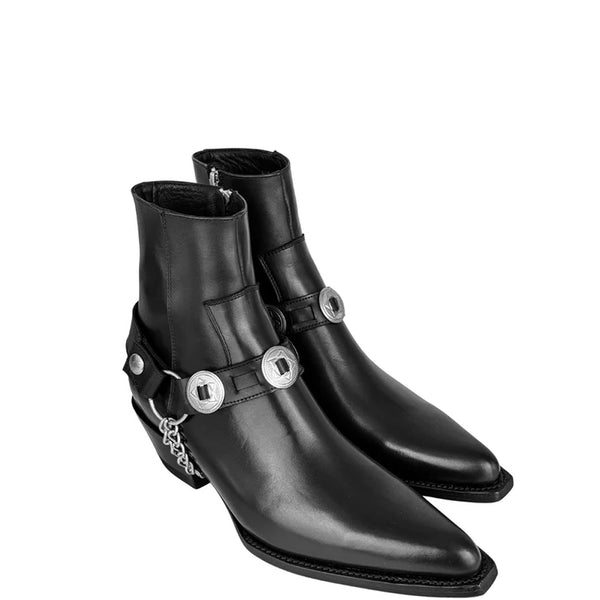 Luxury Leather Hybrid Chain Boot