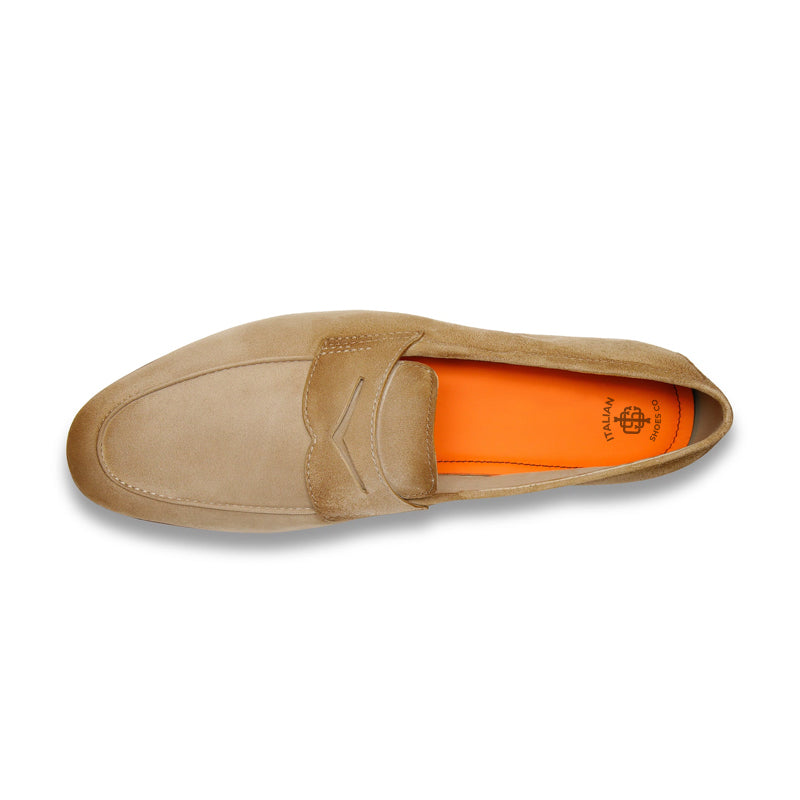 Men’s Brown Suede Penny Loafers – Classic Slip-On