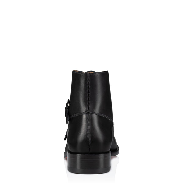 Luxury Double Monk Strap High top Polished Leather Boots with Silver Buckles