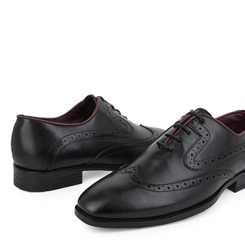 Men Solid Leather Formal Oxford Shoes
