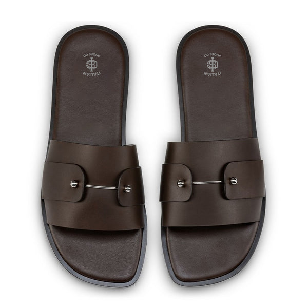 Men Slip On Leather Comfort Sandal