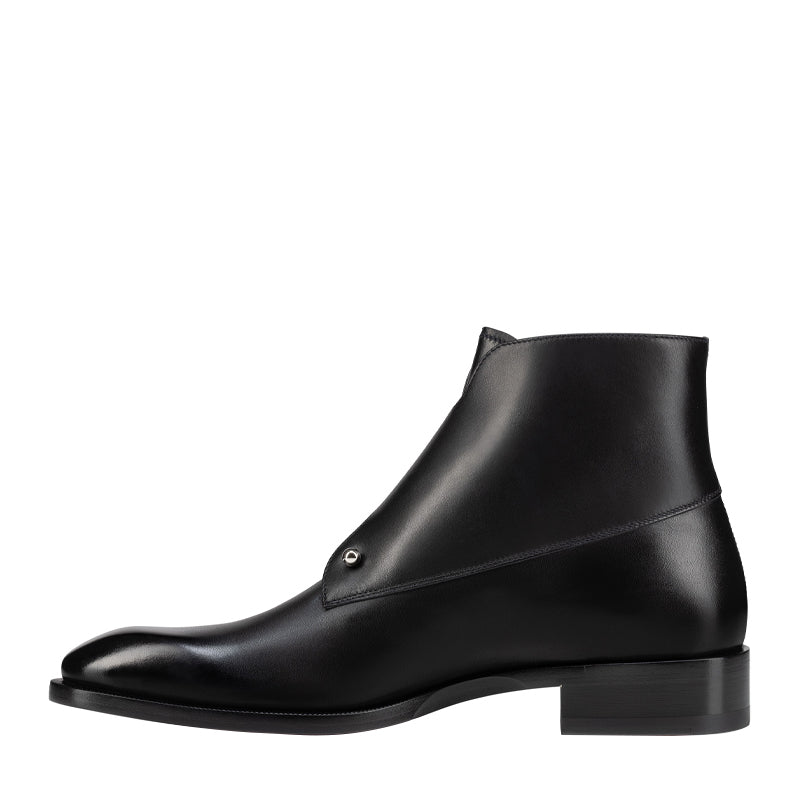 Luxury Double Monk Strap High top Polished Leather Boots with Silver Buckles