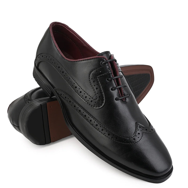 Men Solid Leather Formal Oxford Shoes