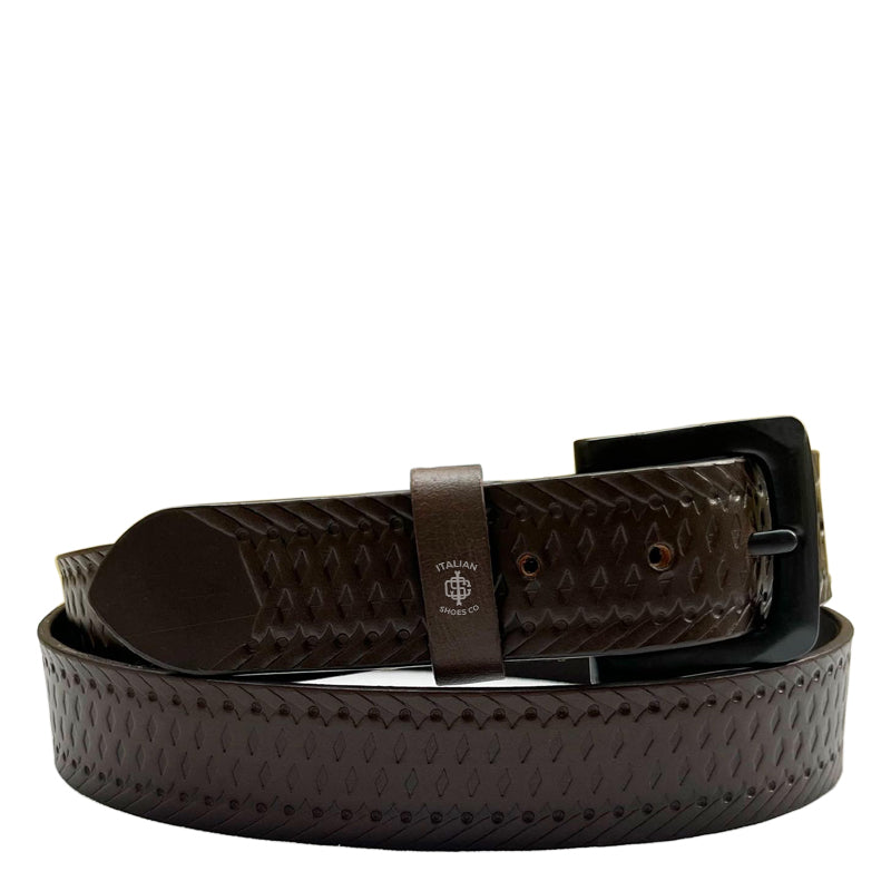 Pliancy Attraverso Brown Leather Belt