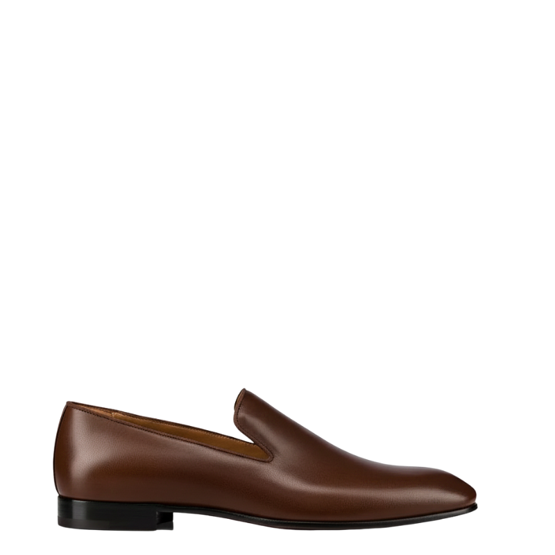 Luxurious Brown Leather Slip-on