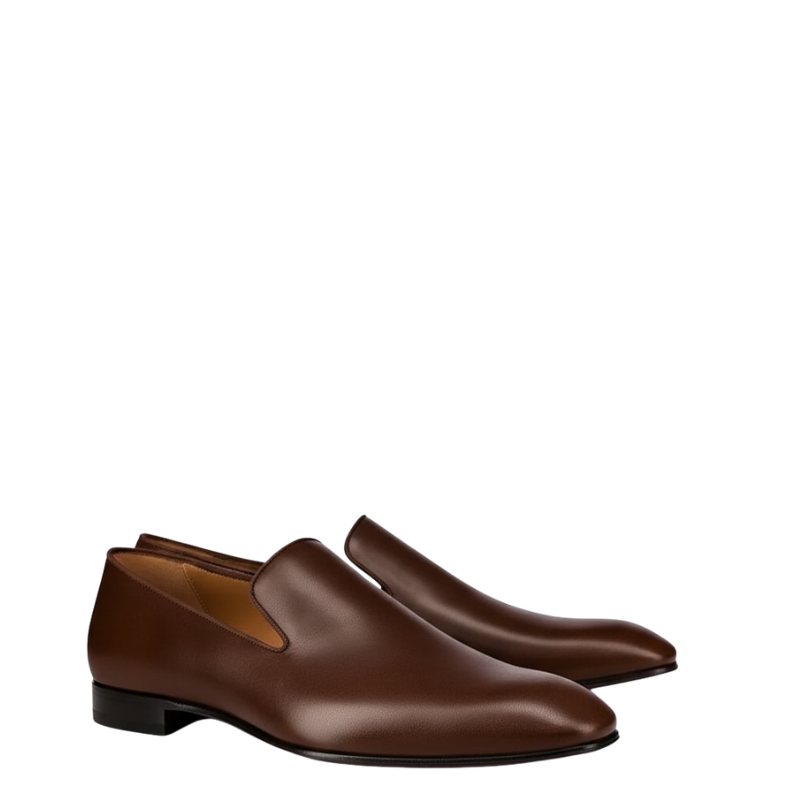 Luxurious Brown Leather Slip-on