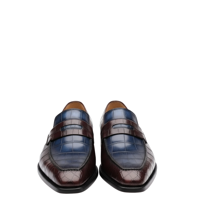 Regal Duo Tone Croc Leather Penny Loafers