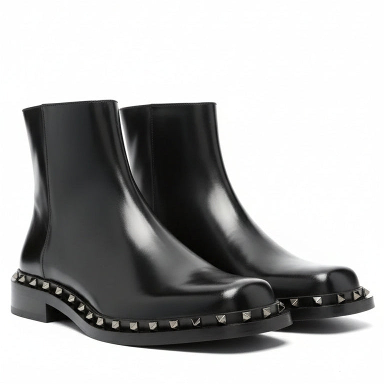 Rockstud Leather Boots