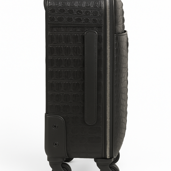 Italian Noir Crocodile Leather Edition Trolley Travel Bag