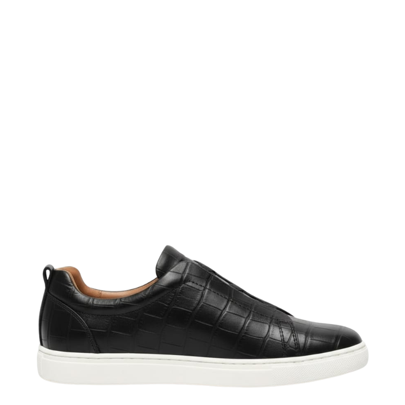 Croc-Embossed Italian Luxe Slip-On Sneakers