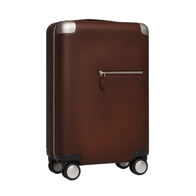 Scritto Leather Rolling Suitcase