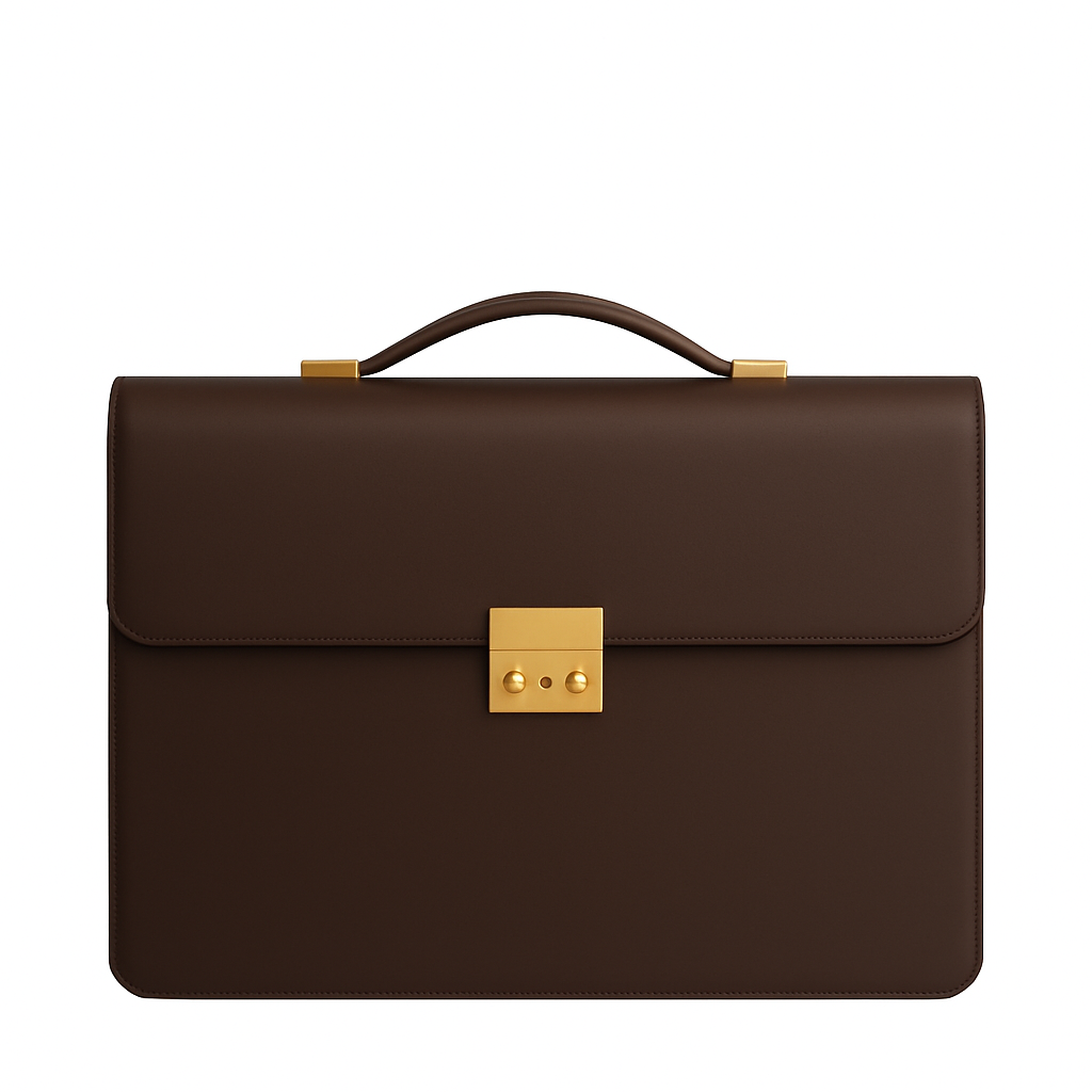 Men s Double Compartment Classy Tan Briefcase