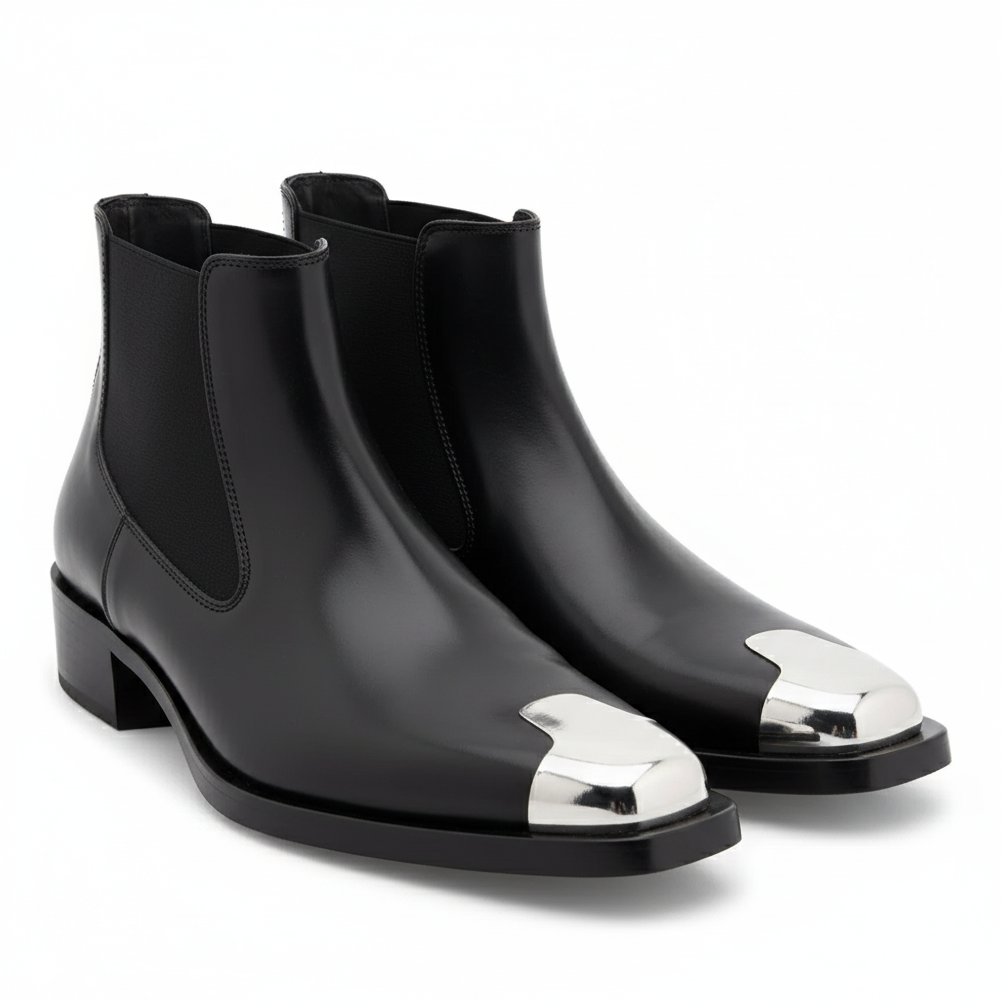 Punk Chelsea leather boots