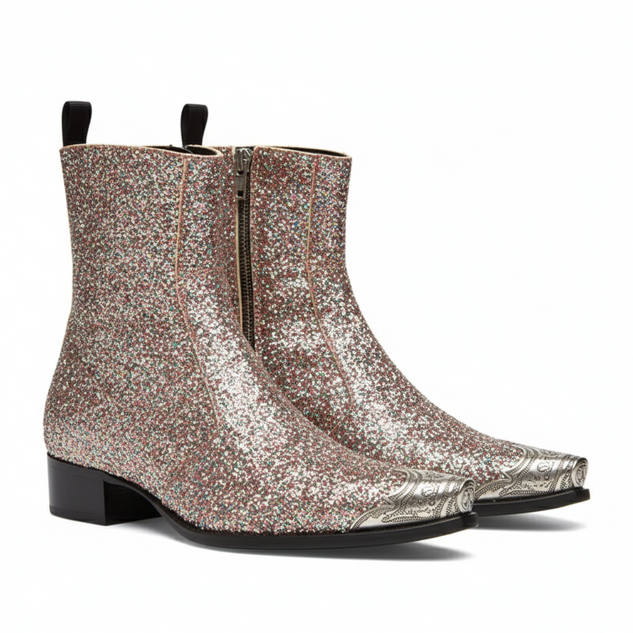 Side Zip Boot with Silver Toe