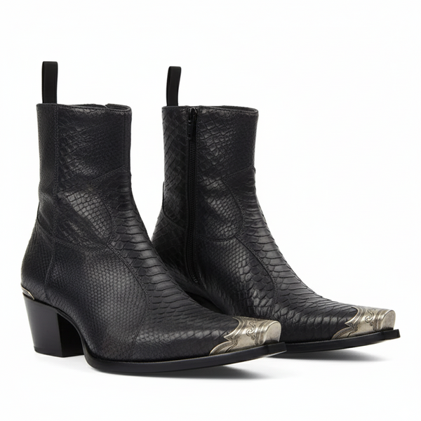 Raven Python Hand Dyed Leather Shoe for Men