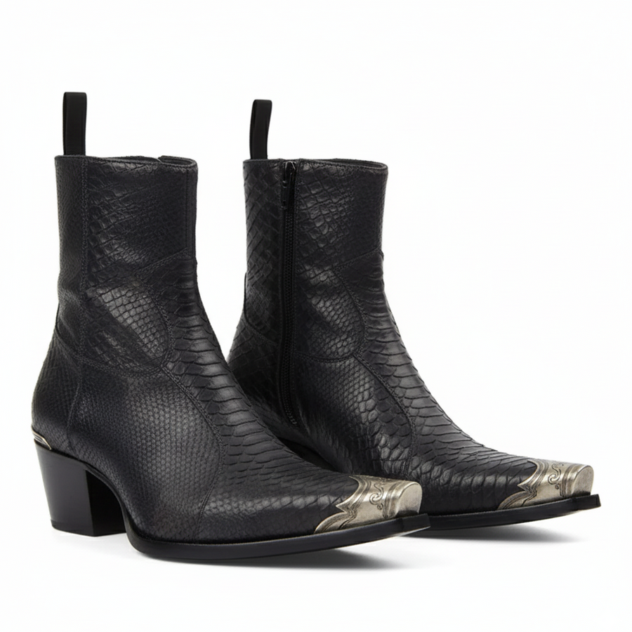 Raven Python Hand Dyed Leather Shoe for Men
