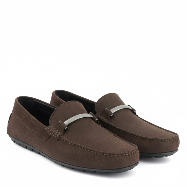 Men Solid Suede Casual Leather Loafers