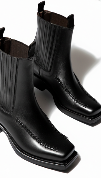 Men s Square Toe Braided Detail Chelsea Boot