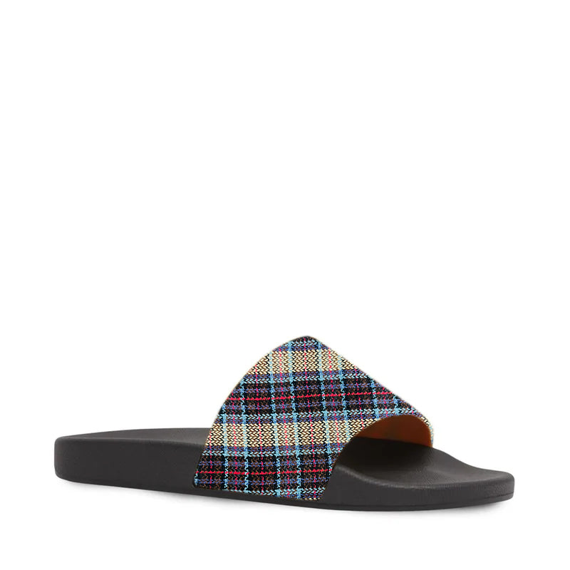 Men's Checked Pattern Grid Slides