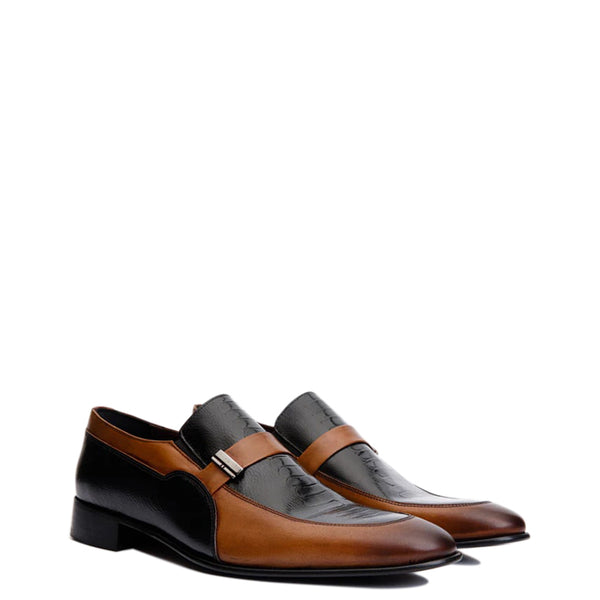 Leather Bit Loafer Shoe - Brown