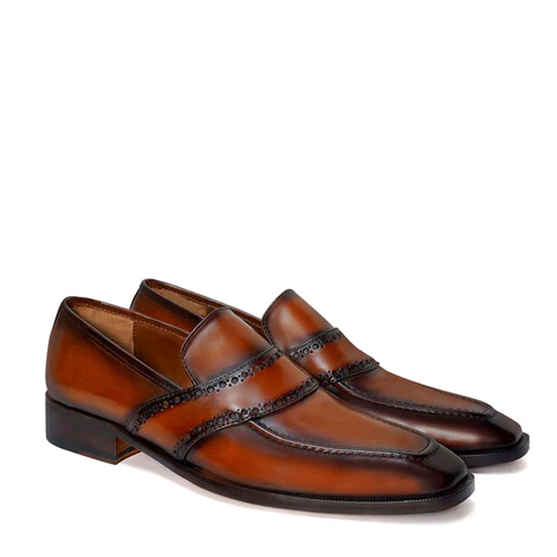 Cognac Slip-On Leather Loafers Shoes