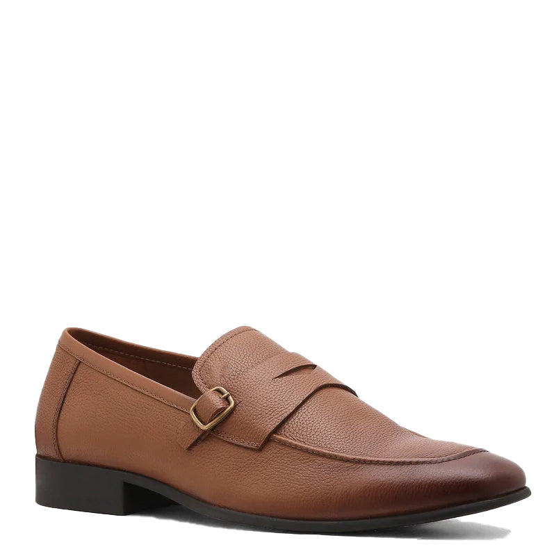 Men Tan Textured Slip On Loafer