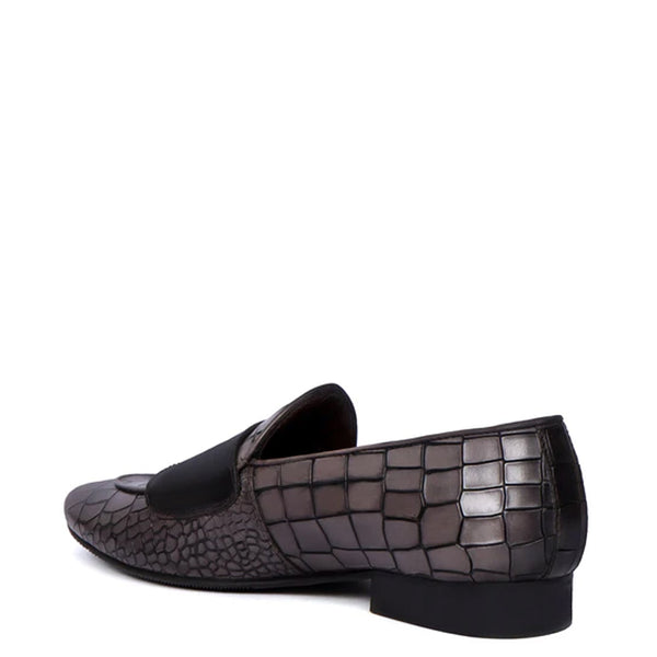 Deep Cut Croco Double Monk Shoe For Men
