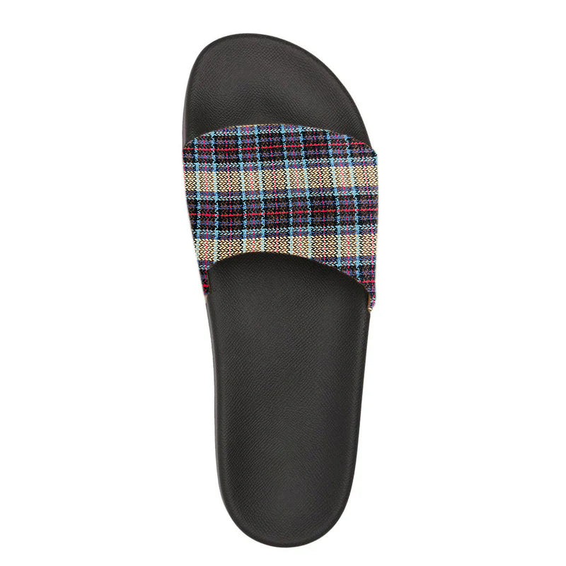 Men's Checked Pattern Check Slides