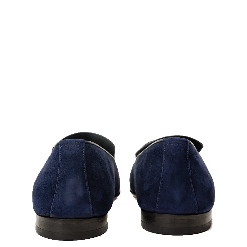 Blue Suede Slip-on Loafer Men Shoe