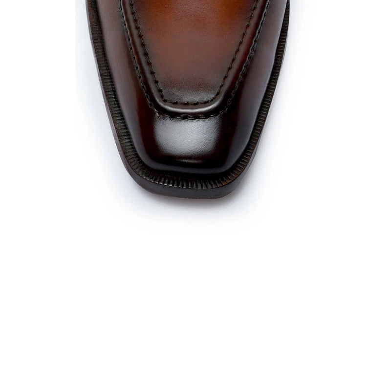 Cognac Slip-On Leather Loafers Shoes