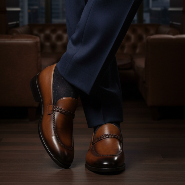 Imperial Italian Classic Burnished Weave Loafers